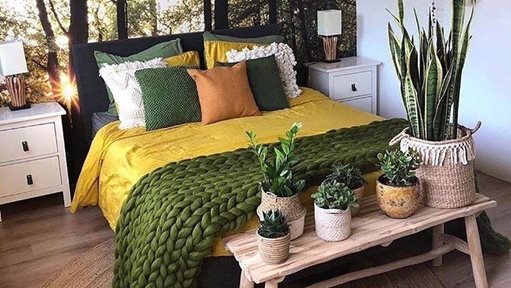 بالصور ... كيف تُدخل اجواء الطبيعة الى غرفة النوم من خلال النباتات